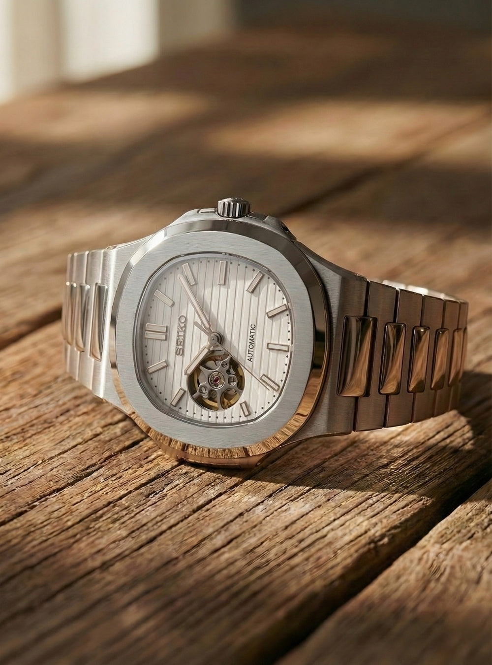 SILLNAUT OPEN HEART WHITE MOD – Sillvento Watches SILLNAUT OPEN HEART WHITE MOD – Sillvento Watches