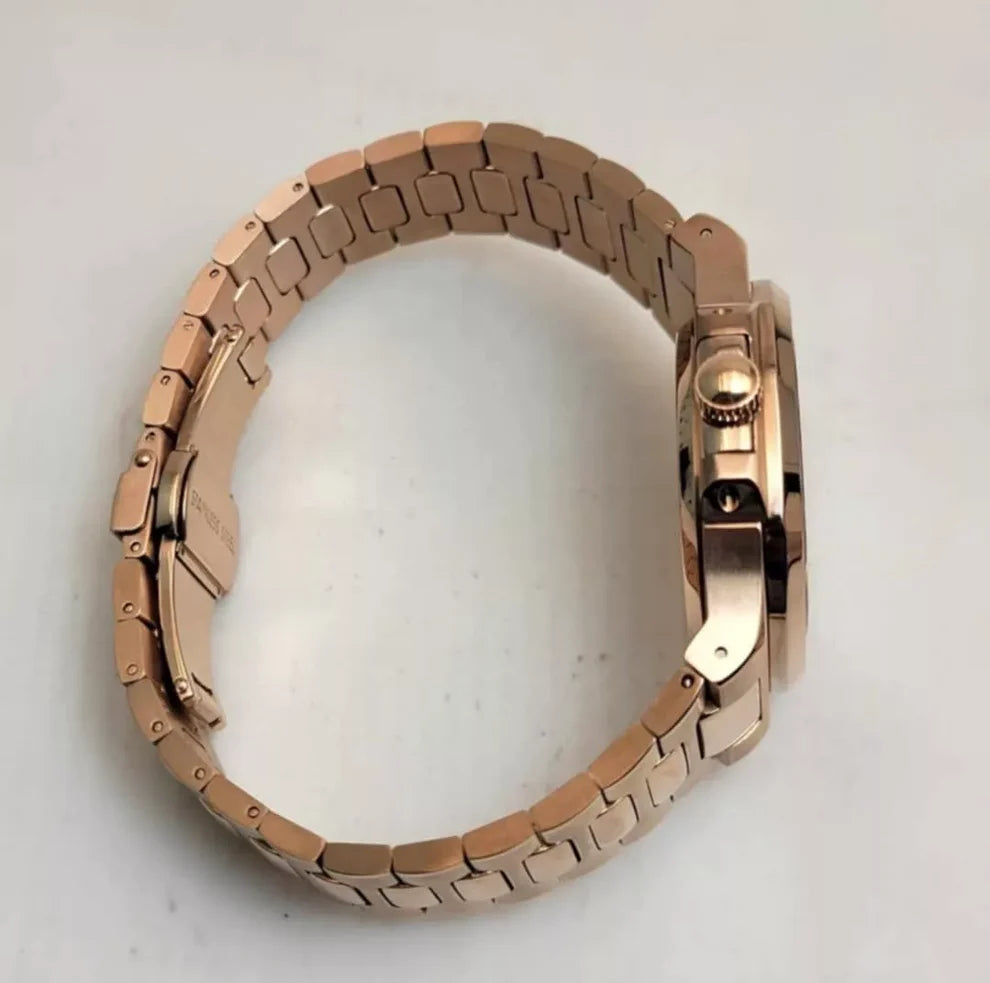 SILLNAUT MOD ROSE GOLD ( BLACK DIAL OPEN HEART )