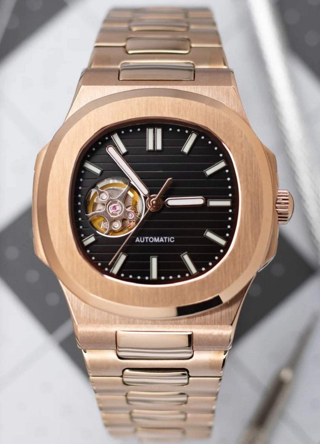 SILLNAUT ROSE GOLD OPEN HEART BLACK MOD
